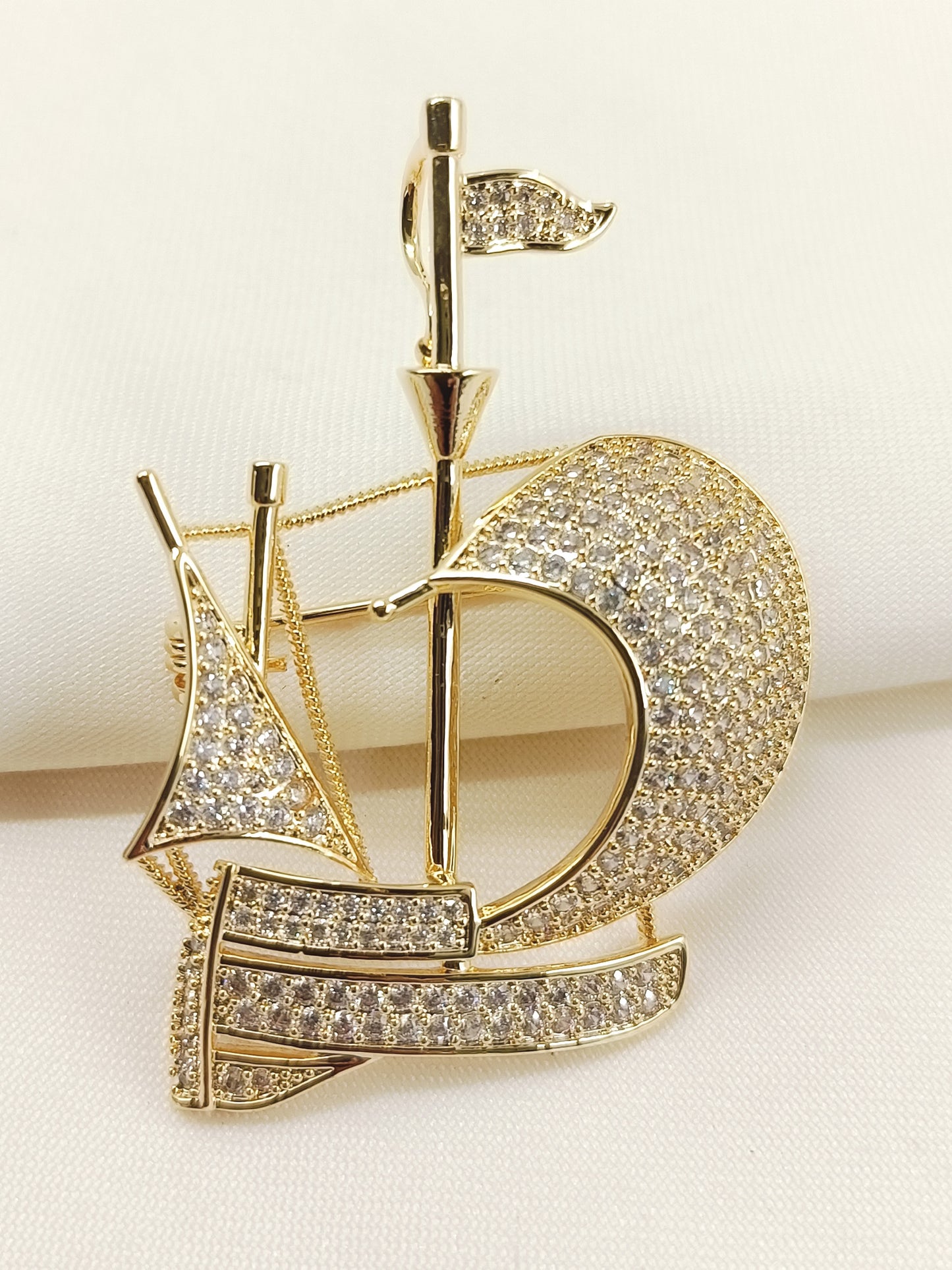 Arachnid Golden Ship Brooch