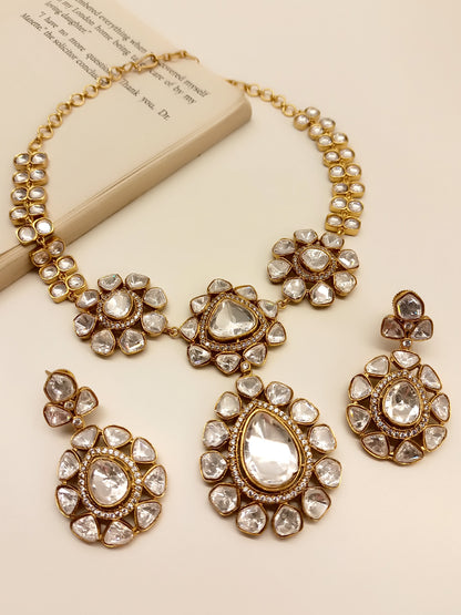 Doris White Kundan Necklace Set