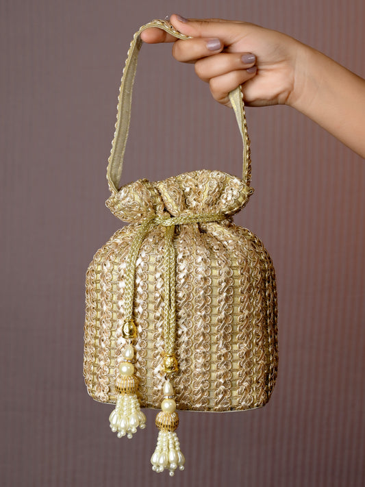 Omera Golden Potli Bag