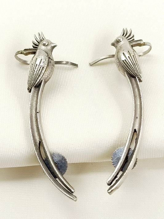 Radhika Plain Oxidized Bird Earcuffs