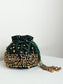 Keily Emerald Green Heavy Ghungroo Coin Potli Bag