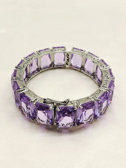 Elijah Purple Swarovski Stone Bracelet