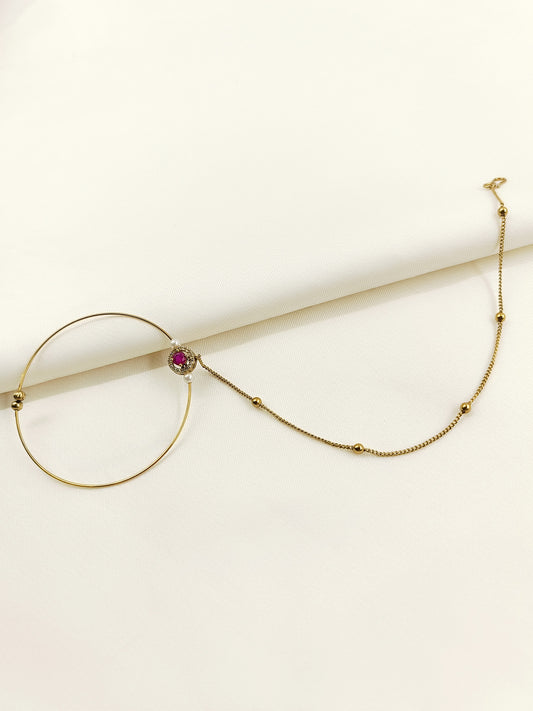 Iyla Ruby Antique Nath with Chain