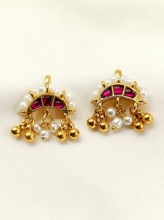 Hoor Ruby Gold Plated Kundan Ear Cuff  [ Price is for Pair ]
