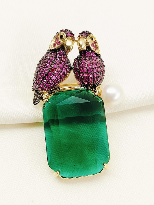 Anuruddh R&G Birds Brooch