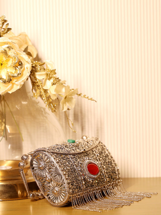 Betty Silver Evening Clutch