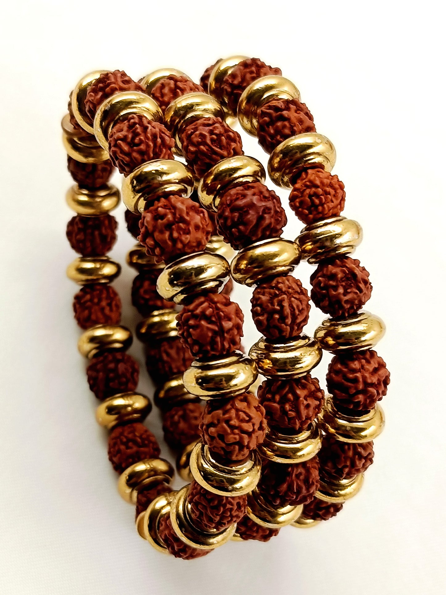 Lavish Three-Layer Rudraksha Bracelet