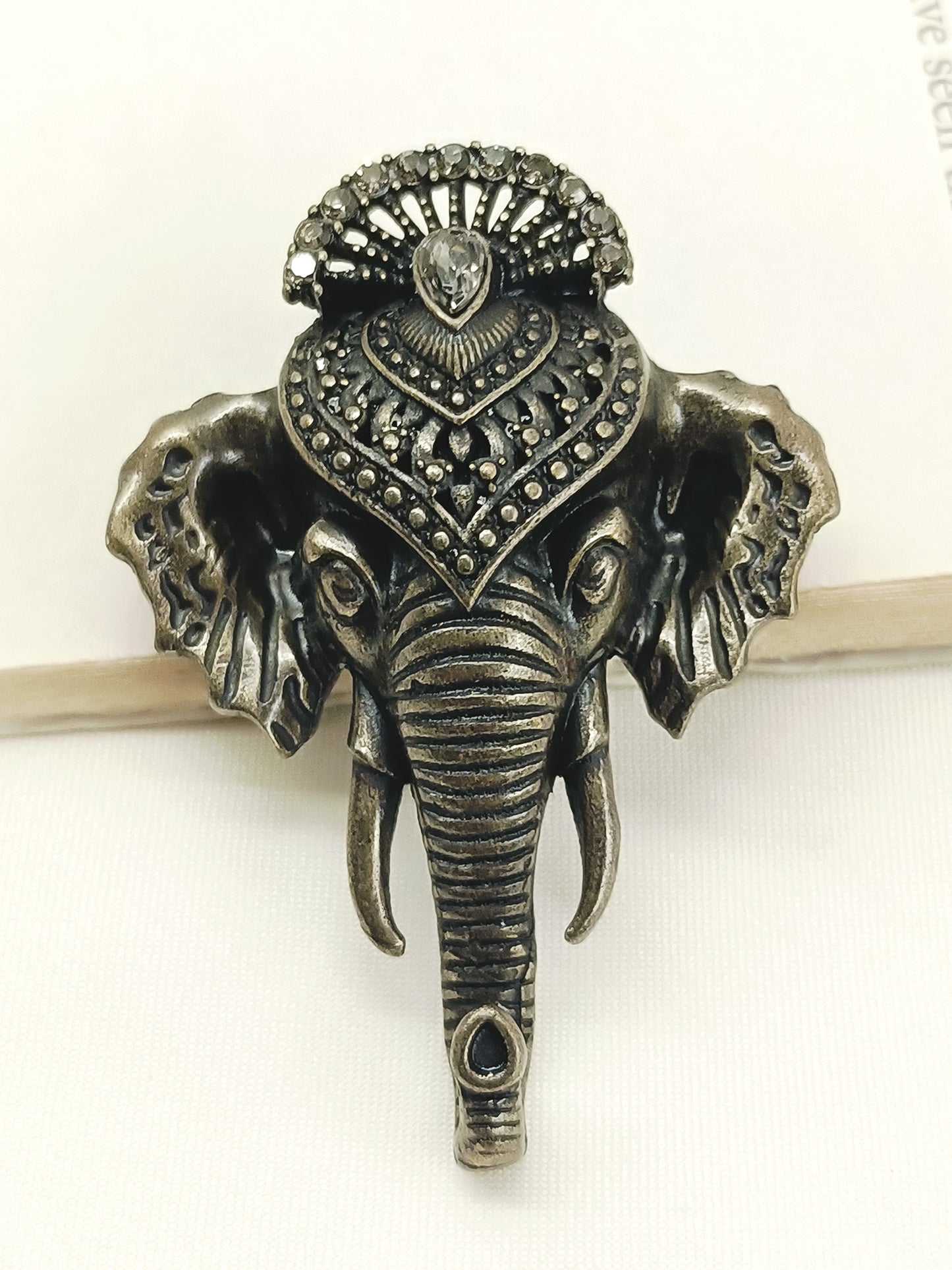 Janesh Antique Gold Elephant Men's Brooch