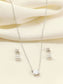 Qashi 92.5 Silver American Diamond Pendant Set