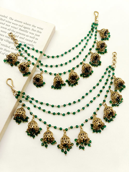 Aaheli Green Traditional Ear Chain