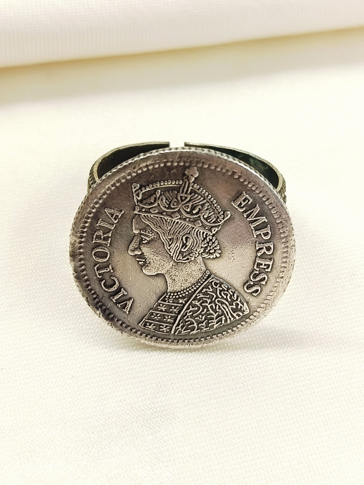Deepak Plain Victoria Empress Coin Men's Ring