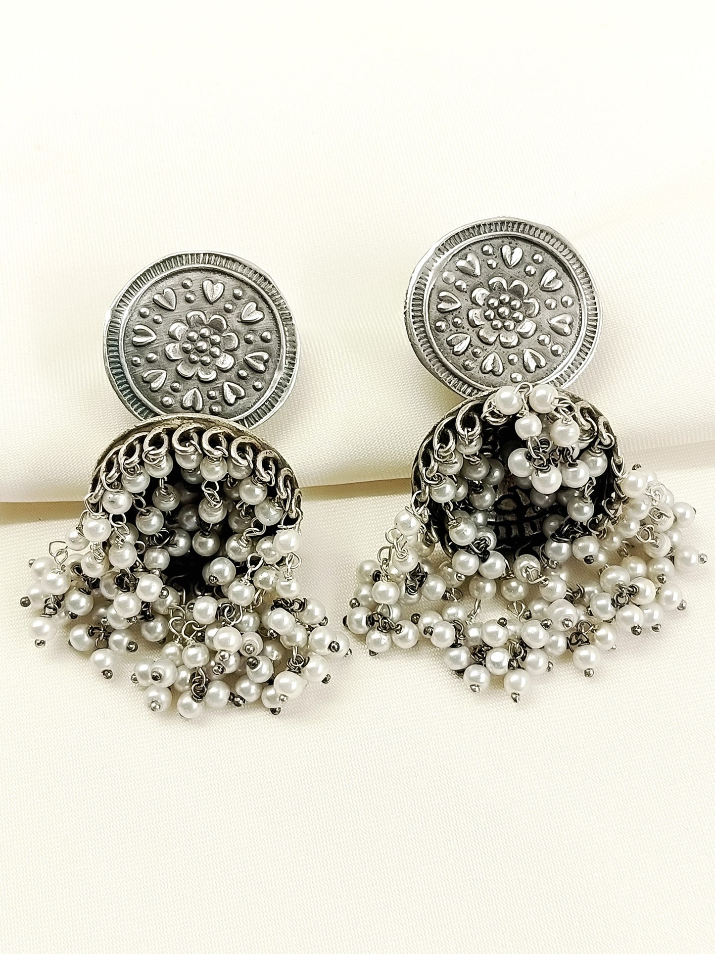 Insiyah Plain Oxidized Jhumki