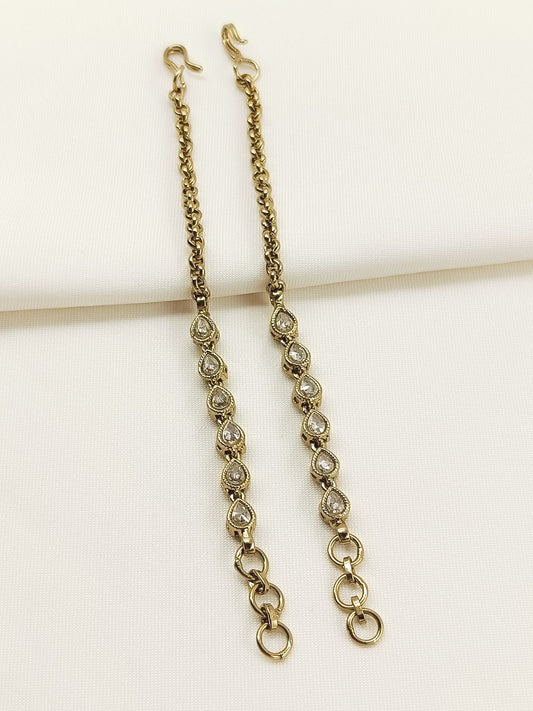 Raveena Copper Polki Traditional Ear Chain