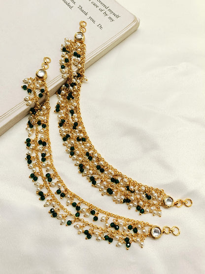 Nakashi Green Gold Plated Ear Chain