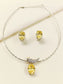 Heba Yellow American Diamond Pendant Set With Hasli