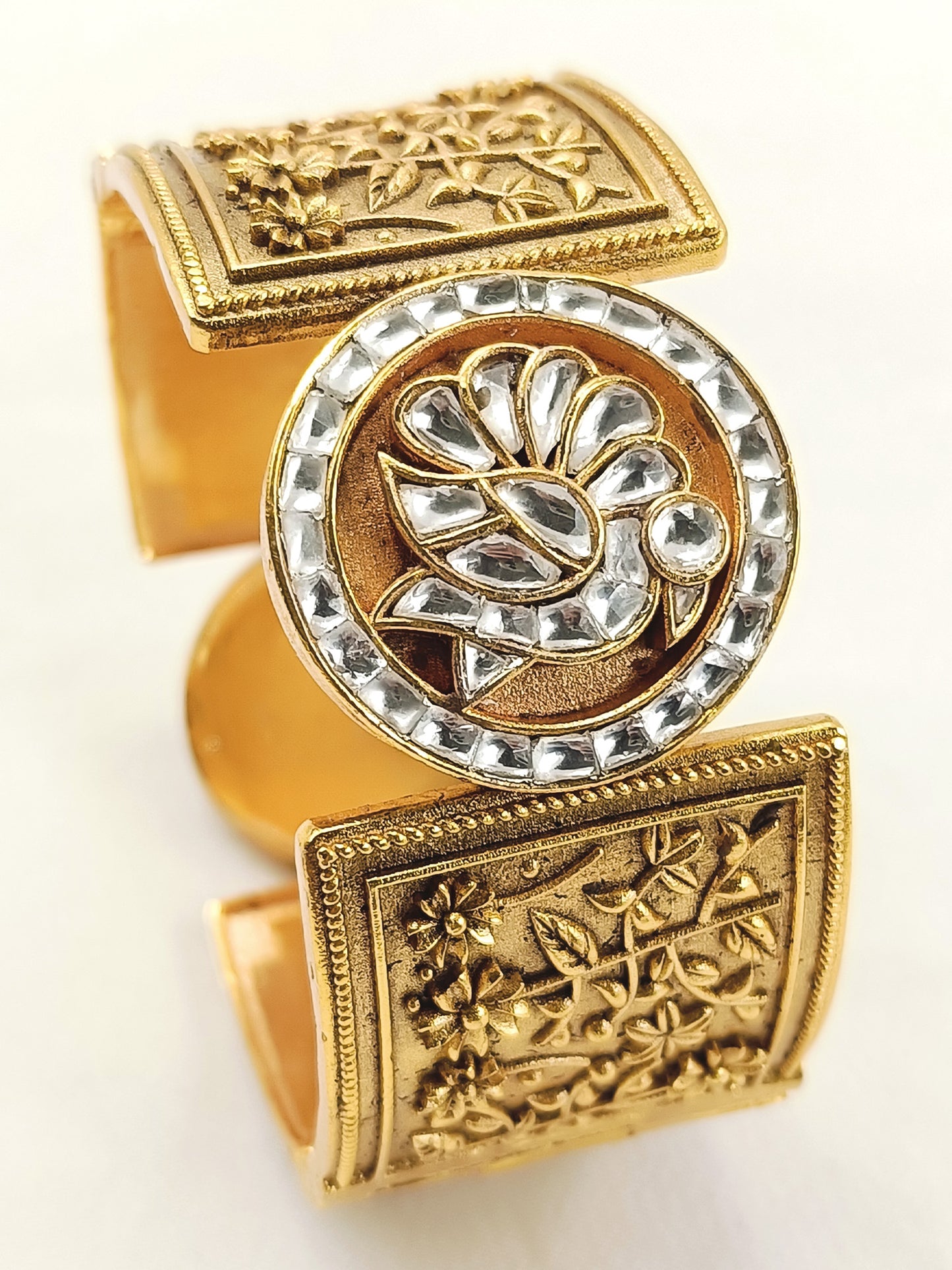 Rashi White Kundan Kada Pair