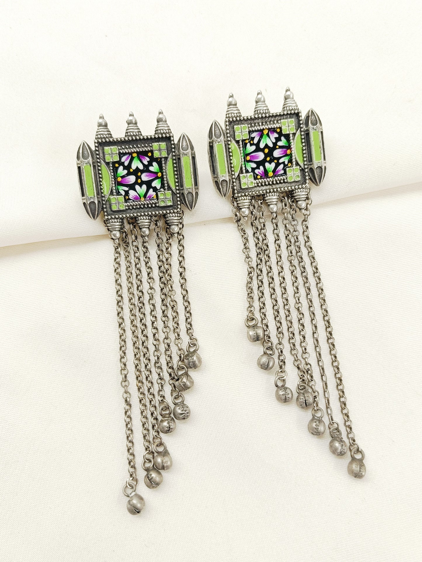 Sky Multi Colour Oxidized Earring