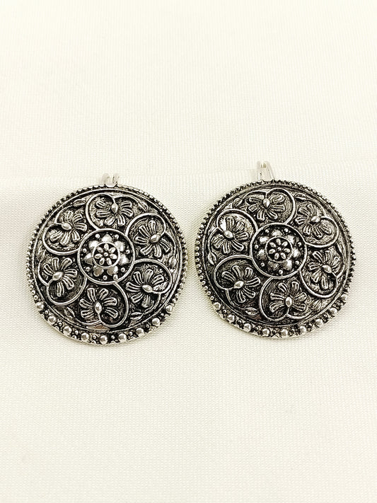 Yogi Silver Mandala Coin Men's Ear Cuff