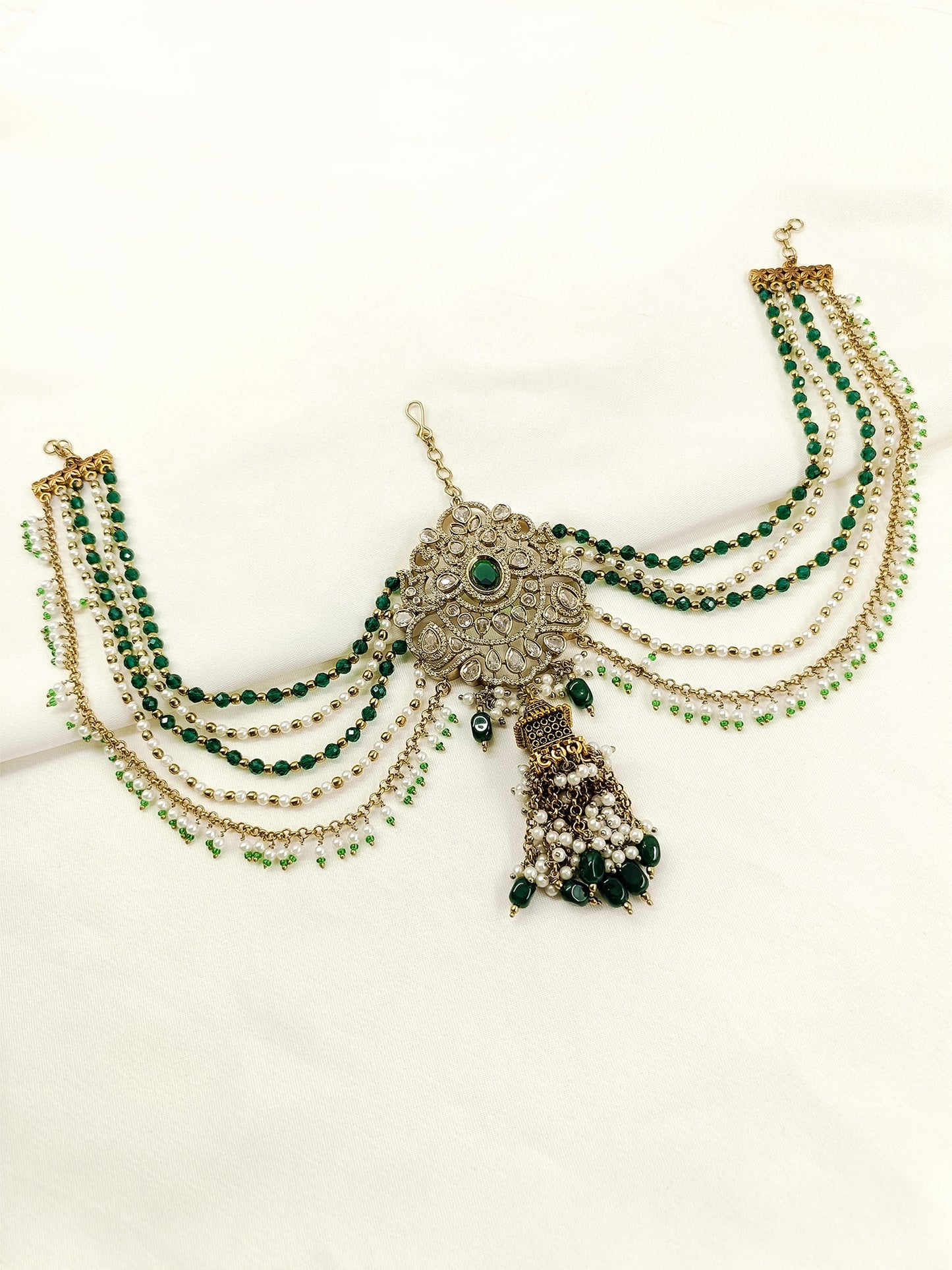 Chanchal Green Hair Brooch