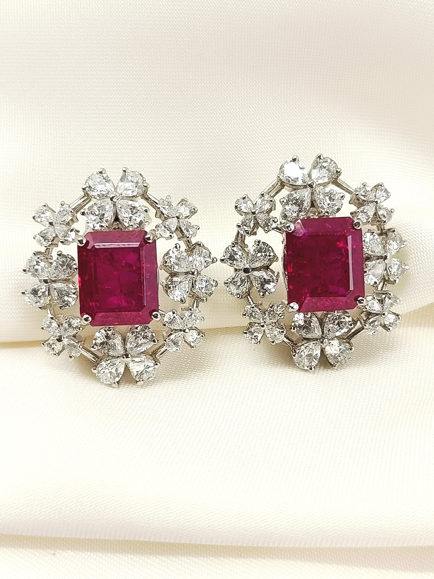 Nayra Ruby 92.5 Silver American Diamond Tops