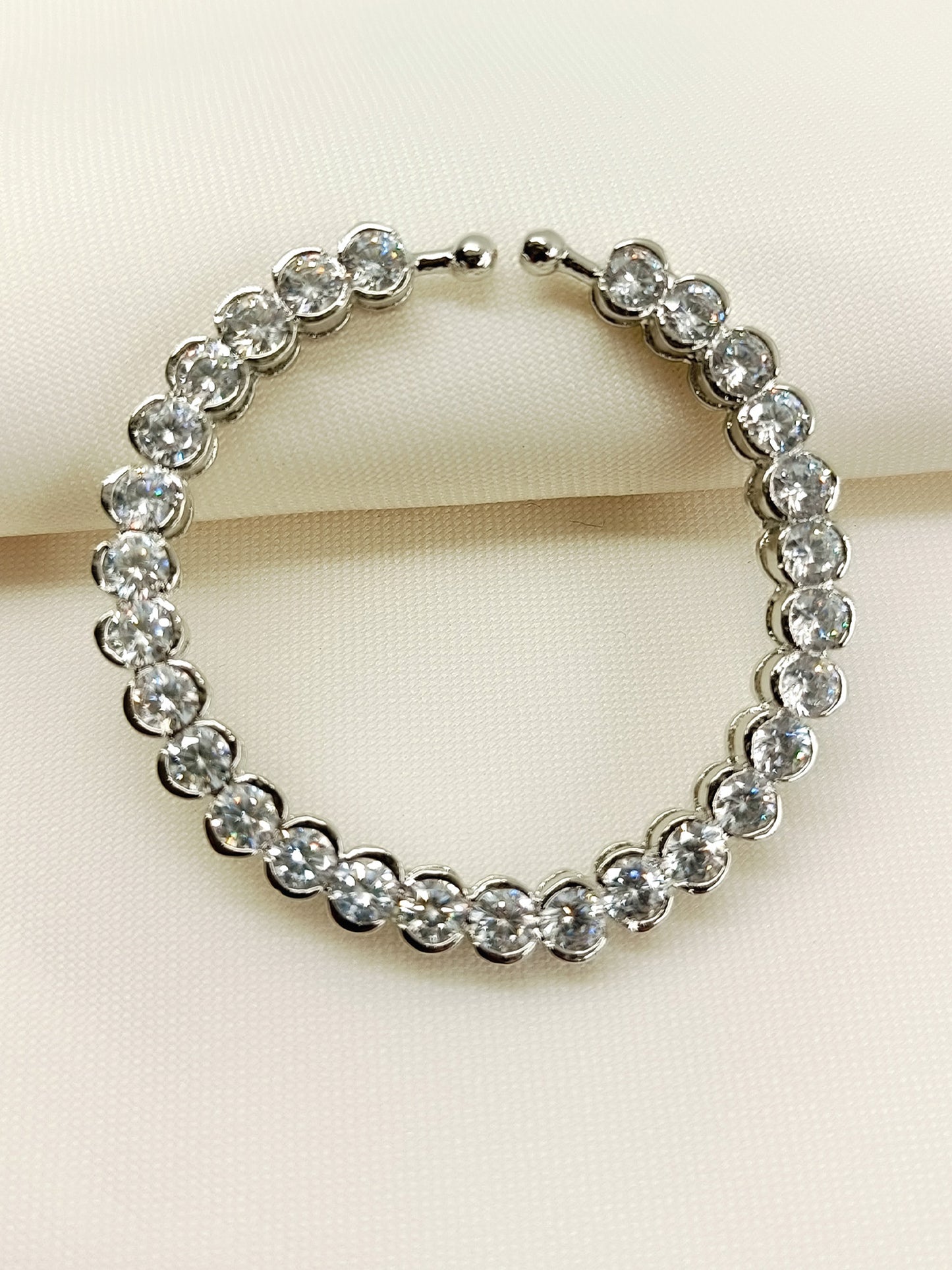 Zoey Silver American Diamond Nath