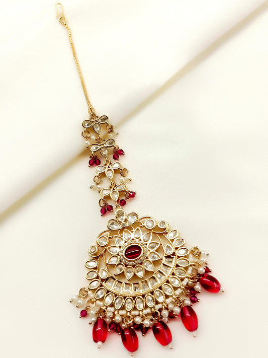 Chakor Pink Kundan Teeka