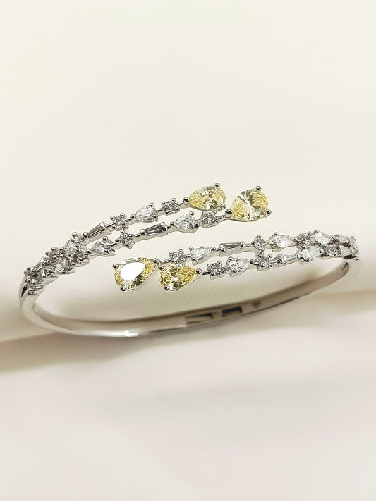 Trapti Yellow American Diamond Bracelet