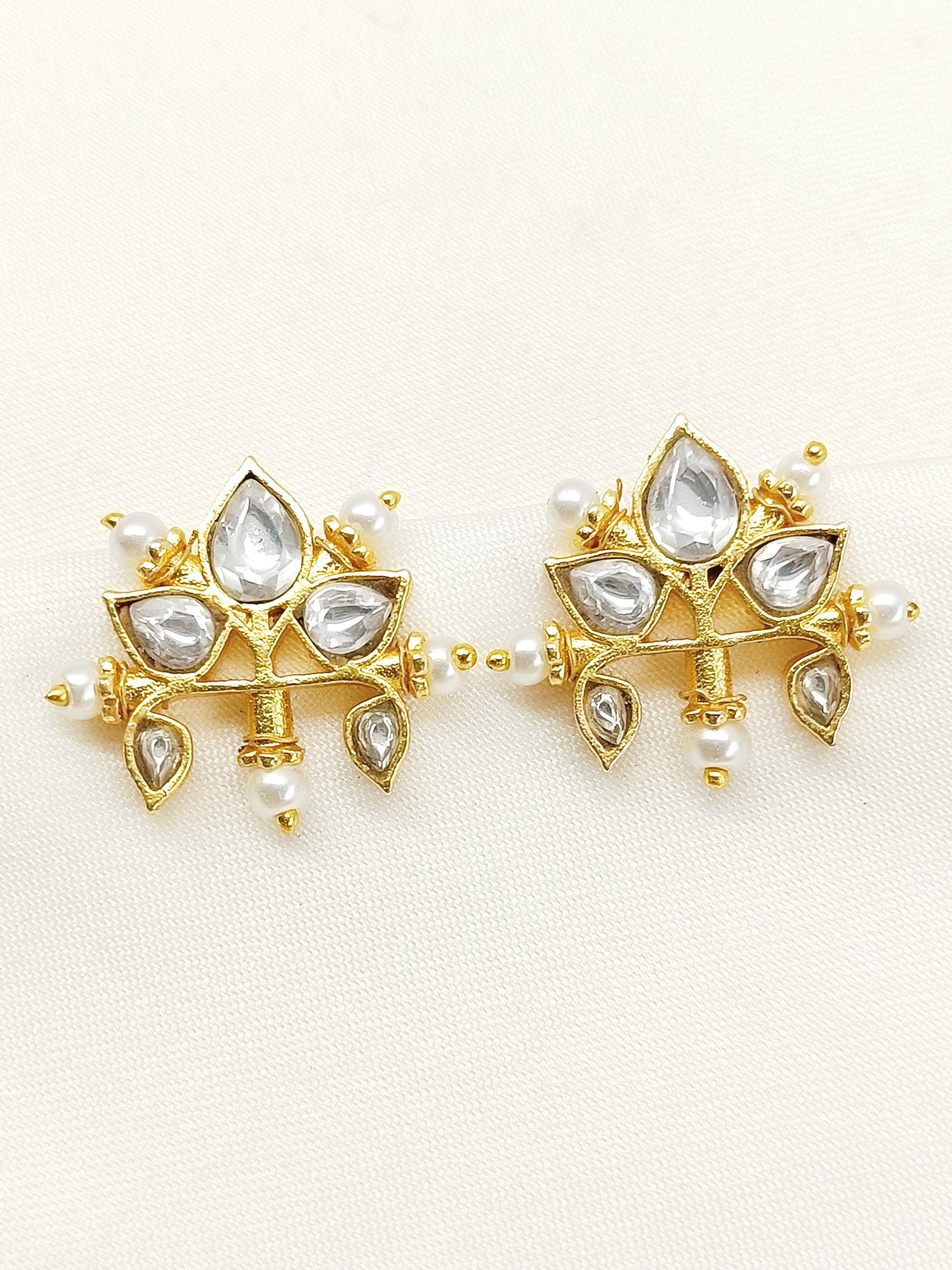 Devastuti White Gold Plated Kundan Ear Cuff  [ Price is for Pair ]