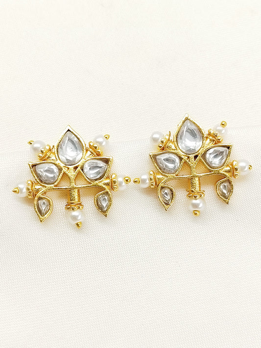 Devastuti White Gold Plated Kundan Ear Cuff  [ Price is for Pair ]
