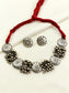 Roopsa Red Oxidized Choker Set