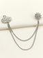 Oshin Silver Swan Brooch Pin With Chain