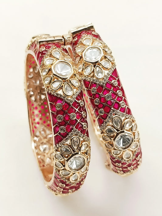 Meave Ruby Kundan Bangles