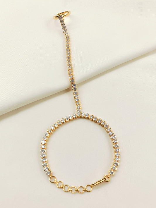 Ananya White American Diamond Hathphool