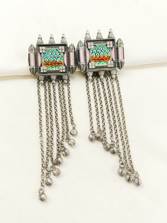 Urvita Multi Colour Oxidized Earring