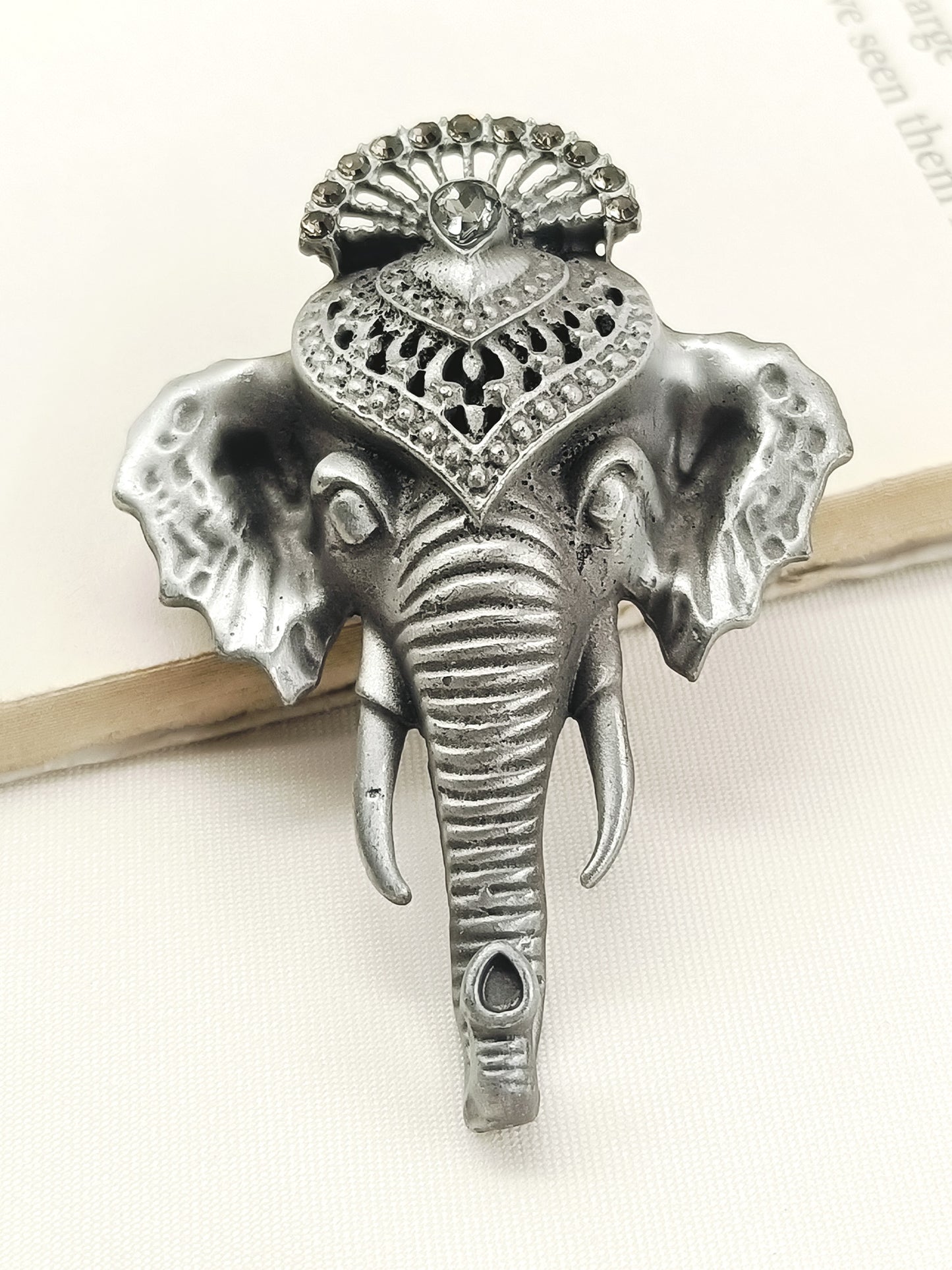 Devish Grey Elephant Men's Brooch