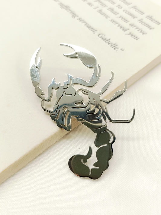 Madhu Scorpion Silver Men's Brooch