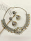 Honey Comb Ruby Oxidized Necklace Set