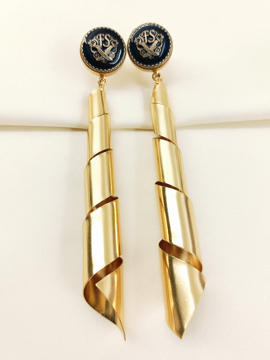 Allison Blue Boutique Spiral Earrings