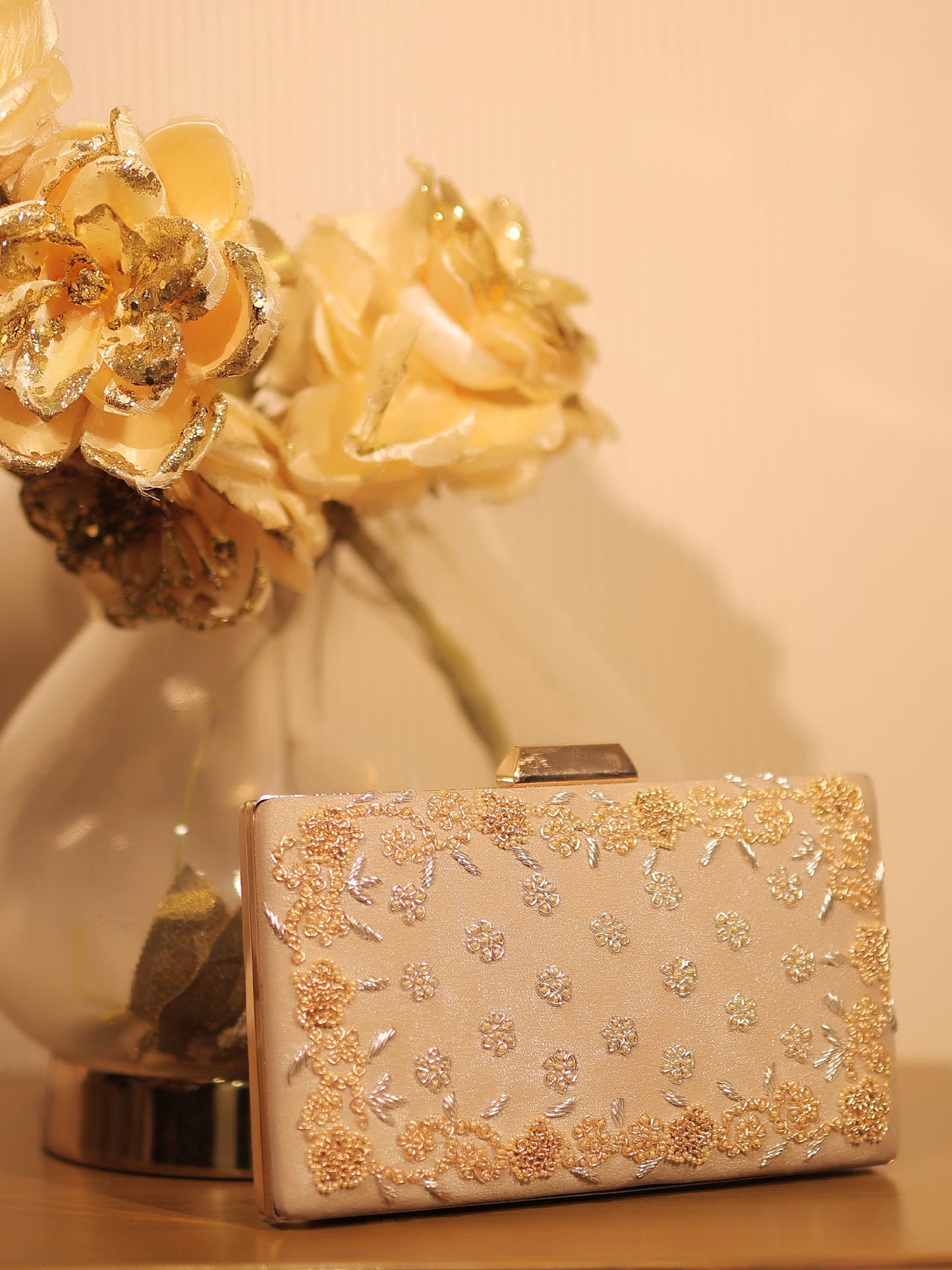 Mirza Golden Evening Clutch