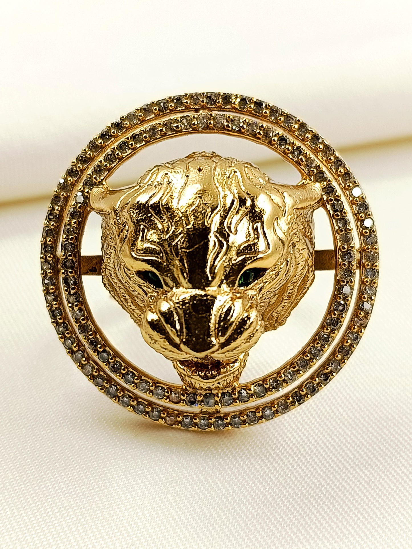 Shivam White Lion Men's Ring