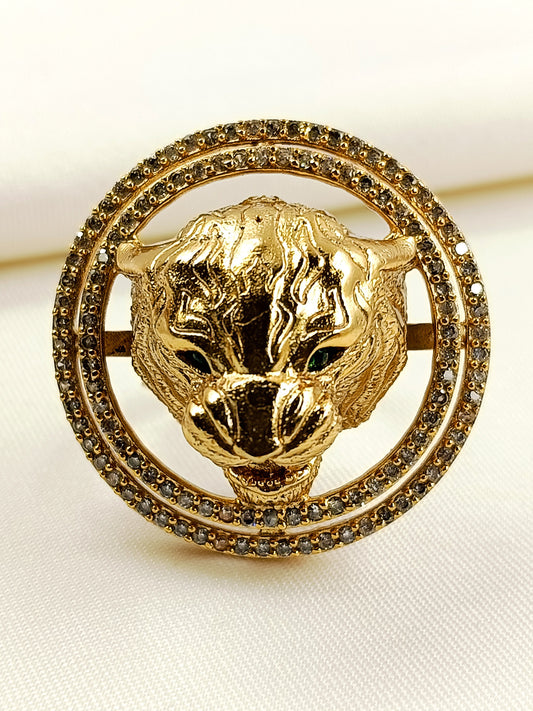 Shivam White Lion Men's Ring