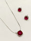 Pakeezah Ruby American Diamond Pendant Set