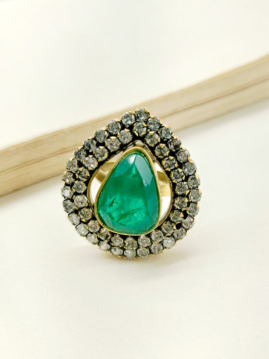 Ferozi Green Victorian Finger Ring