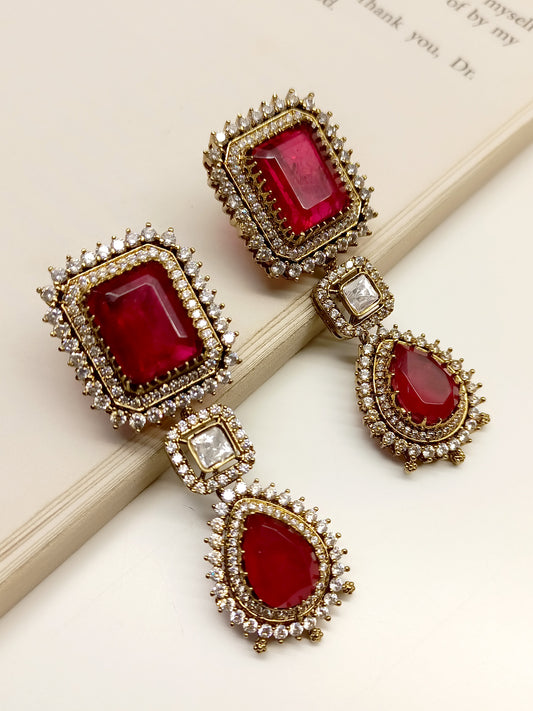 Hallie Ruby Victorian Earrings