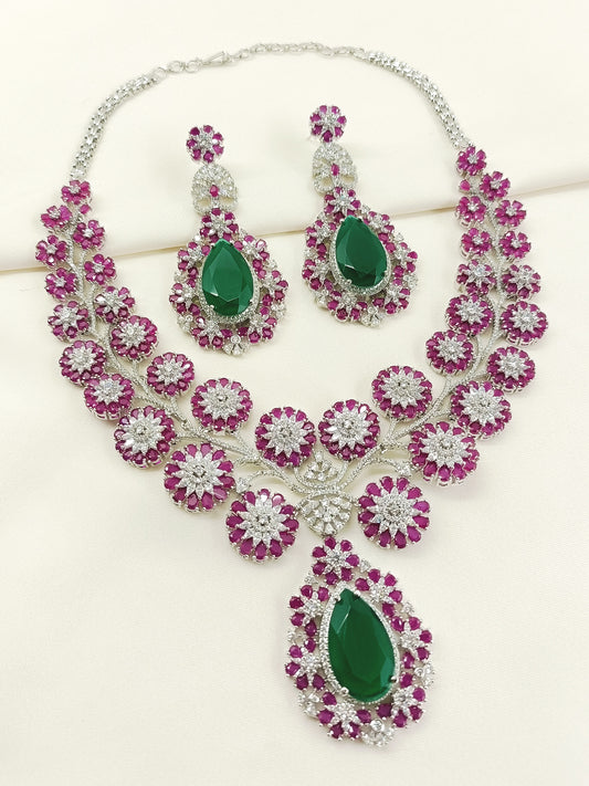 Morgana R&G American Diamond Necklace Set