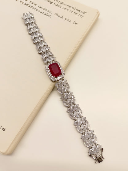 Adelyn Ruby American Diamond Bracelet