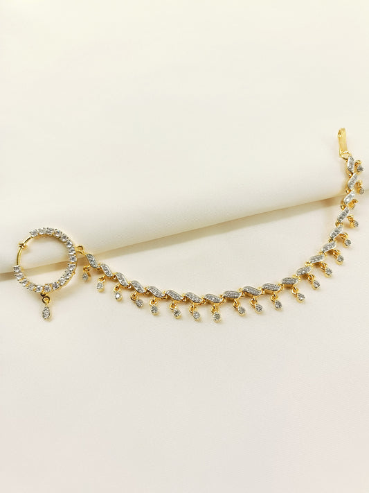 Ellora White AD Diamond Chain Nath