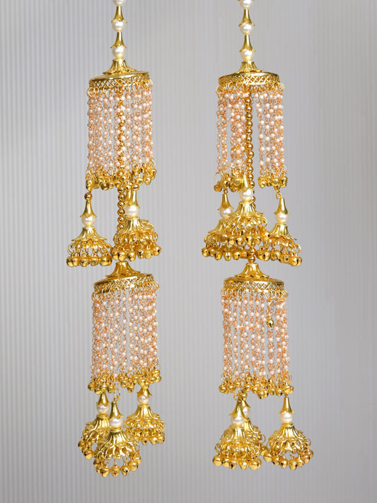 Shifa Golden Long Pearl Hanging Kalira