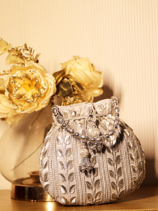 Doris Silver Potli Bag