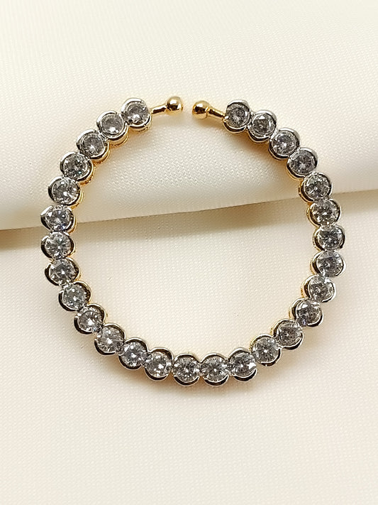 Addarshini Golden American Diamond Nath
